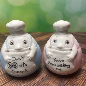 'Egg Chefs' 1980s Salt & Pepper Shakers by Mann Manufacturing